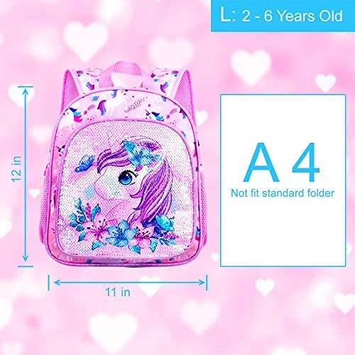 Klfvb Mochila Infantil Para Niñas, Bonita Mochila De Unicorn