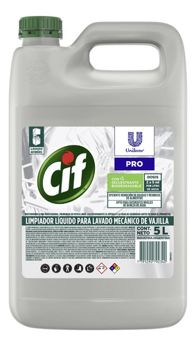 Cif Detergente Líquido Lavavajilla 5 Lts