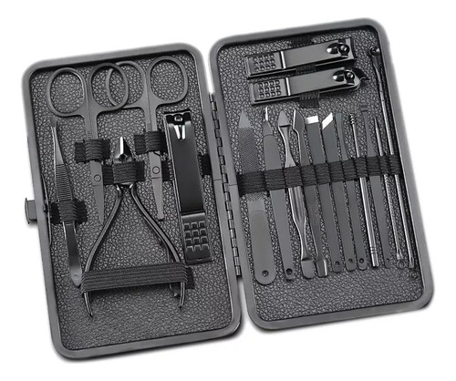 Kit Manicura 18 Pcs Estuche De Lujo Para Cuidado Personal