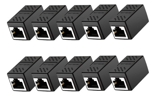 Unión Acoplador De Red Rj45 Metálica Alta Calidad X 10