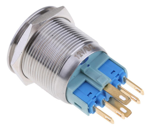 Interruptor De Botón Led De 12v Azul 22 Mm
