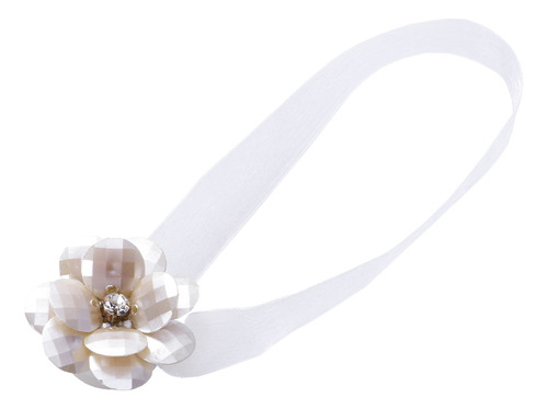 Cinturón Magnético De Cristal Blanco Con Diseño Floral