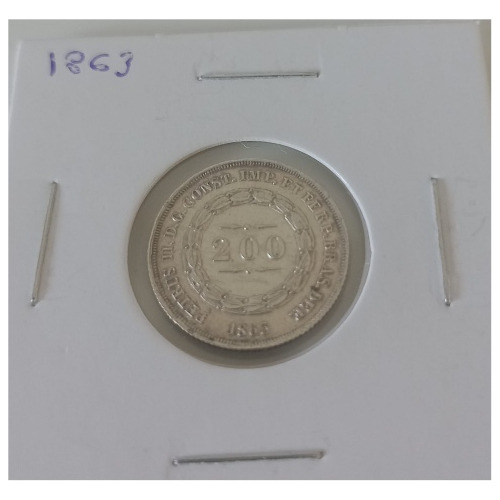 Moeda Antiga De 200 Reis De 1863 (Usado)