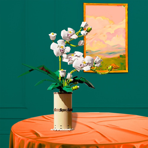 Soku Flores Orquideas Blancas Bloques Construcción Decora Cantidad De Piezas 558