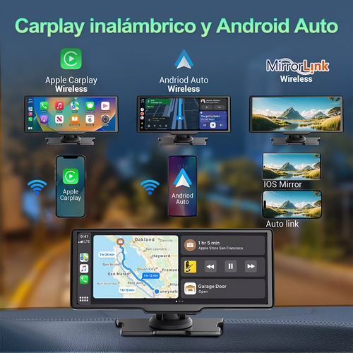 Estéreo 10.26in 4k Hd con Dashcam Android Auto Essgoo 556 negro