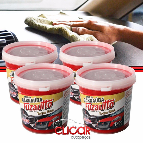Imagem 1 de 4 de Kit Cera Carnauba Restaurar Parachoque Painel Plastico 4 Uni