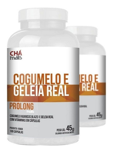 Kit 2 Geleia Real E Cogumelo 450mg 100 Cápsulas - Clinicmais