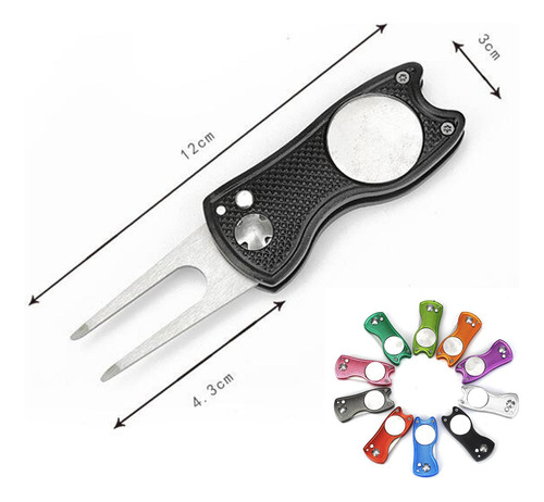 Acero Inoxidable Golf Divot Reparación Switchblade Rojo