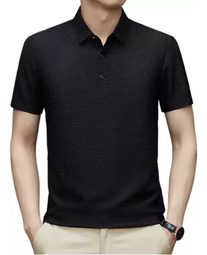 Camisa Polo Masculina Respirable De Seda Helada