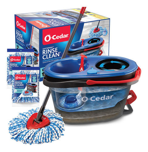 Sistema Spin Mop & Bucket System O-cedar Rinseclean + 2 Cabe