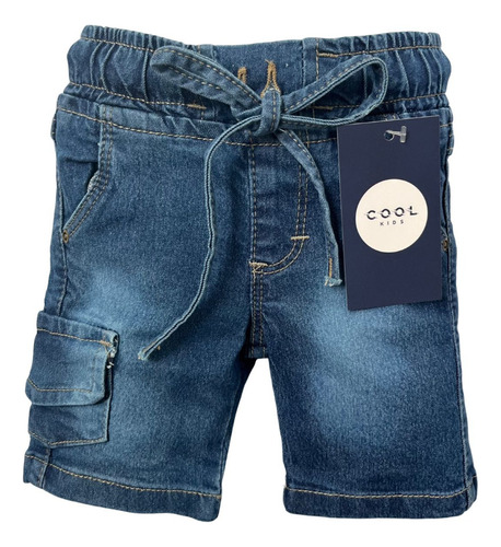 Bermuda Bebê Short Jeans Com Elastano Bebê Elastano P M G 