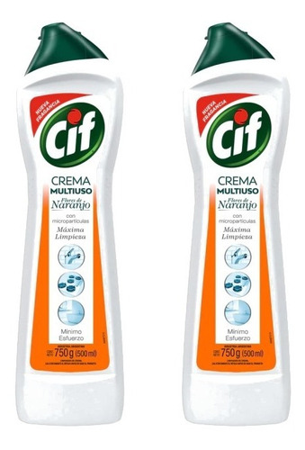 Cif Limpiador En Crema Flores De Naranjo 500ml Pack X2u