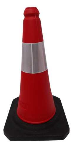 Cono Vial Rojo Semi Flexible 50cm Base Rigida Pesada