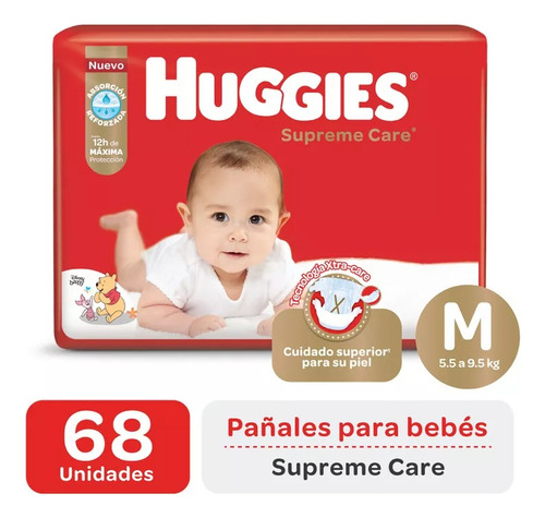 Pañales Huggies Supreme Care M Mediano 