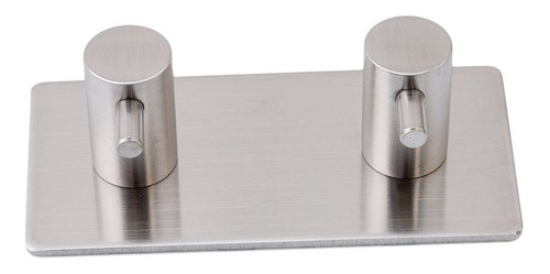 Imagem 3 de 4 de Gancho Duplo Parede Aço Inox Escovado 304 Cabide Pendurar