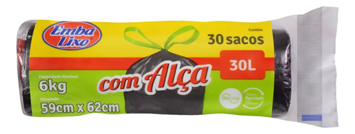 Kit 3 Saco De Lixo Com Alça 30 Litros 30un C/ Mais Prático