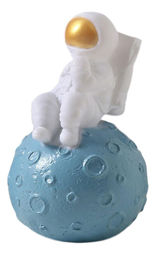 Lámpara De Estatua De Sit On Moon Luz De Noche Led Azul