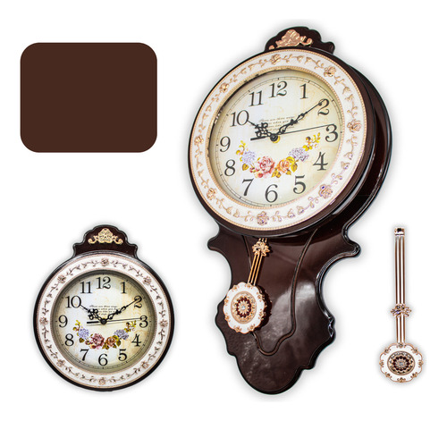 Reloj De Péndulo Con Manecillas Beige