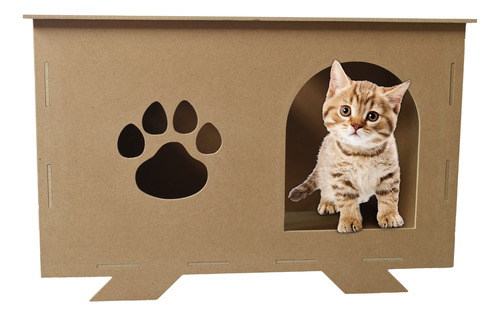 Cama Para Gato Casa Mascotas Personalizada Mdf 