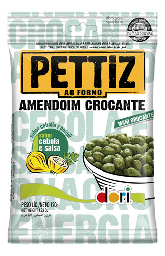 Amendoim Dori Pettiz Crocante sabor cebola e salsa 120 g