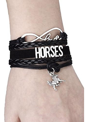 Mtlee 2 Piezas Brazalete De Caballo Brazalete De Cuero Hecho