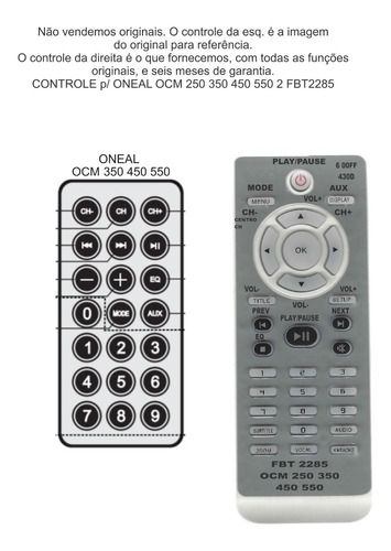 Controle Compativel Oneal Ocm 250 350 450 550 288f2285