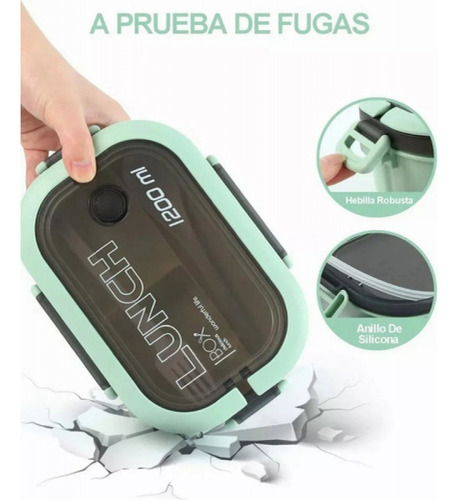 Hh Fiambrera De Doble Capa Con Compartimentos Lonchera Bento