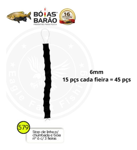 12 Fieiras Stop De Linha Regulador P/ Chumbada E Boia Barão