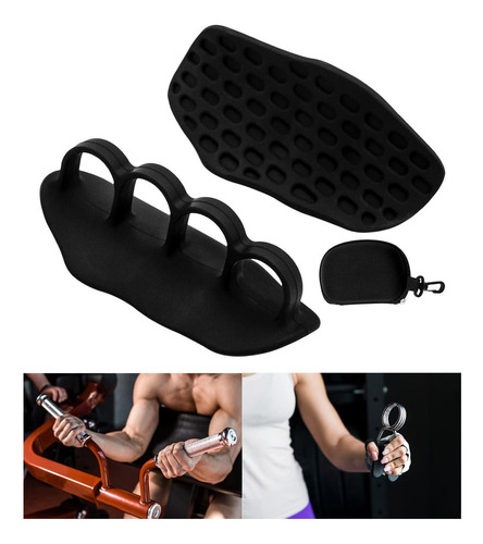 1 Pair Of Black Weightlifting Grips
