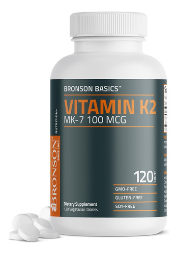 Vitamina K2 100 (mk-7) 100 Mcg Bronson 120 Tabletas