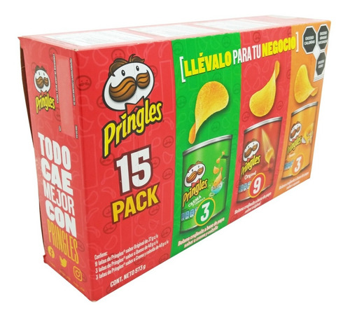 Pringles Mix Botana Crujiente A Base De Papa 15 Piezas Full