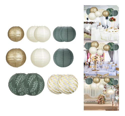 12 Farolillos De Papel, Farolillos Redondos, Decoraciones,