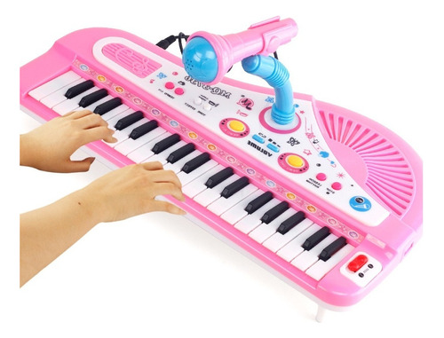 Piano Electrónico 37 Teclas Con Micrófono Para Niños Y Niñas