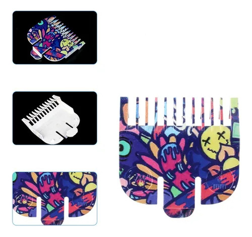 Peine Guía para Recortadora de Cabello Wahl Graffiti 4pcs Cortapelo Afeitadora eléctrica profesional Combos de corte de pelo Guías de peinado TM Combs