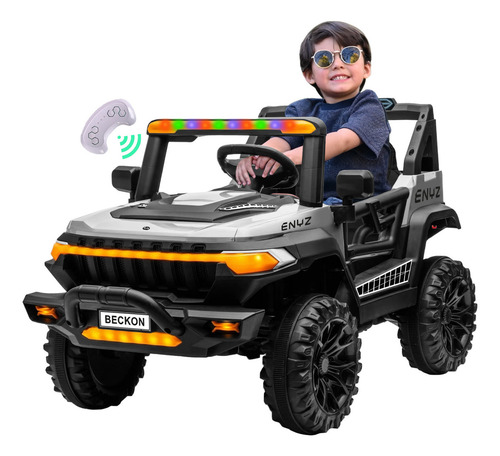 Camioneta Montable Eléctrico Con Control Remoto Para Niña Niño Con Asientos De Piel Carro Todo Terreno Bcx-7 Naranja Tigre Enyz Led Neon Y Muticolor Música Bluetooth Edades De 2 A 5 Años