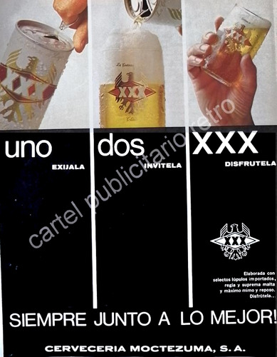 Cartel Retro Cerveza Xxx 1967 Cerveceria Moctezuma 11