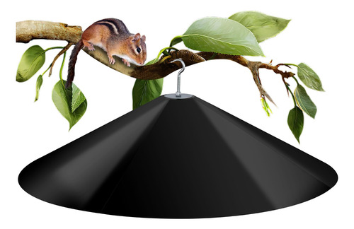 Comedero Grande Para Pájaros Con Deflector De Ardillas Negro