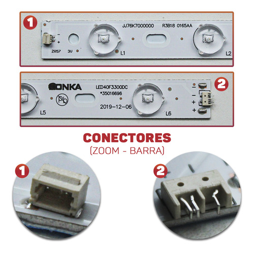 Kit 8 Barras De Led Compatível Tv Dl3954(a)f Dl3954 39l44af
