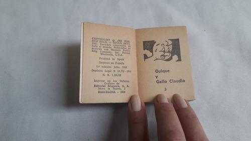 Cuento Bolsillo * Gallo Claudio Bruguera 1968 Mini Infancia (Usado)