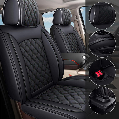 Roccs Fundas De Asiento De Cuero De 5 Asientos, Juego Comple