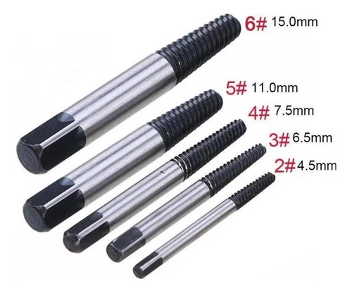 Juego Set 5pcs Extractor De Pernos Tornillos Colas Chancho