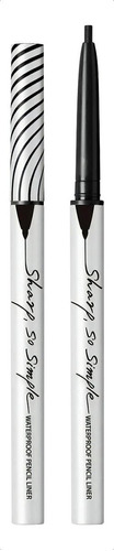 Clio Sharp So Simple Waterproof Pencil Liner Delineador Ojos Color 01 Black Efecto Mate