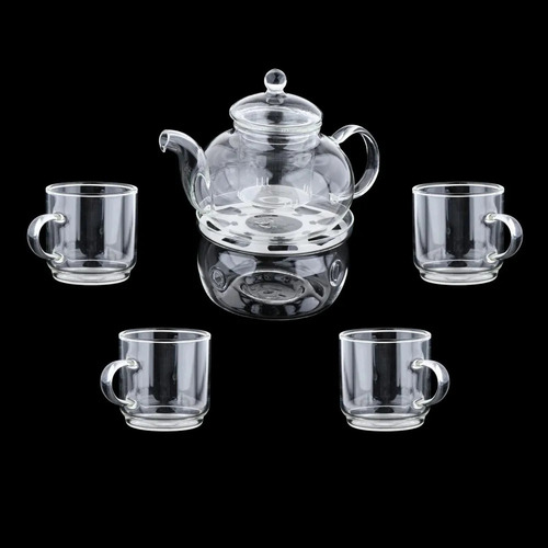 Q1c Q Juego De Tetera Flor De Vidrio De Borosilicato Tazas