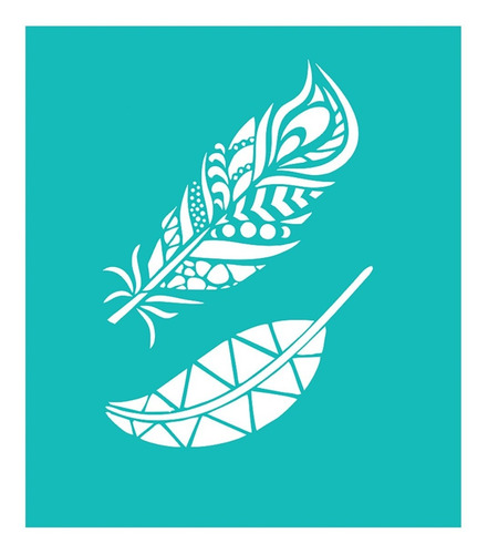Imagen 3 de 7 de Stencil Laura Craft Set Boho Chic Plumas