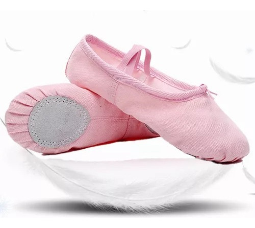 Zapatillas De Media Punta Lona Y Gamuza Para Ballet Dama