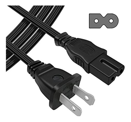 Cable De Alimentación De Pared Polarizado De 2 Clavijas