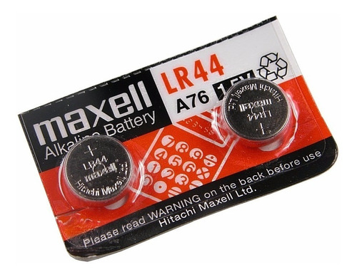 Pila Lr44 Maxell Bateria Alcalina A76 1.5v X 2 Unidades