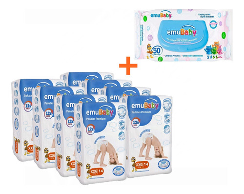 Pañales Xxg Emubaby Premiun Manga 112 Unids + Regalo