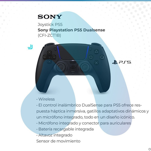 Imagen 2 de 10 de Joystick Sony Playstation 5 Dualsense Inalámbrico Black