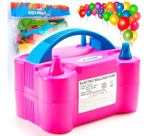 Imagen 1 de 7 de Máquina Inflador 600w 2iny + Pack X100 Globos Regalo! El Rey